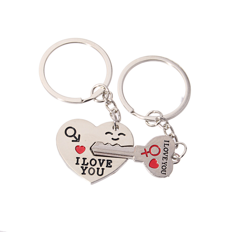 

Wedding Favors Couple I LOVE YOU Heart Keychain Lover Key Shape Key Chain Party Gift