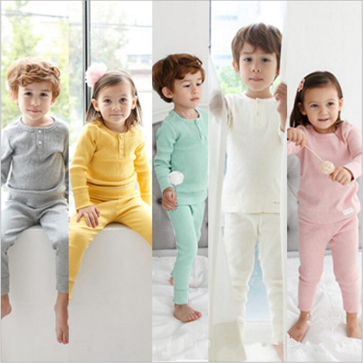

Ins Pajamas Sets Kids Cotton Clothing Sets Solid Baby Tops Pants Outfits Girls Winter Sleepwear Nightwear Baby Pyjamas Kids Clothing B2951, 04
