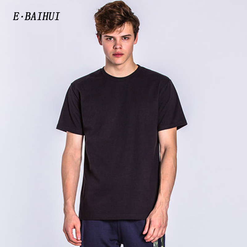 

E-BAIHUI T-shirt Men Brand Clothing Summer Style Man Solid T-shirt Male Casual T-shirt Fashion Mens Short Sleeve Tee Thirt T009, White;black