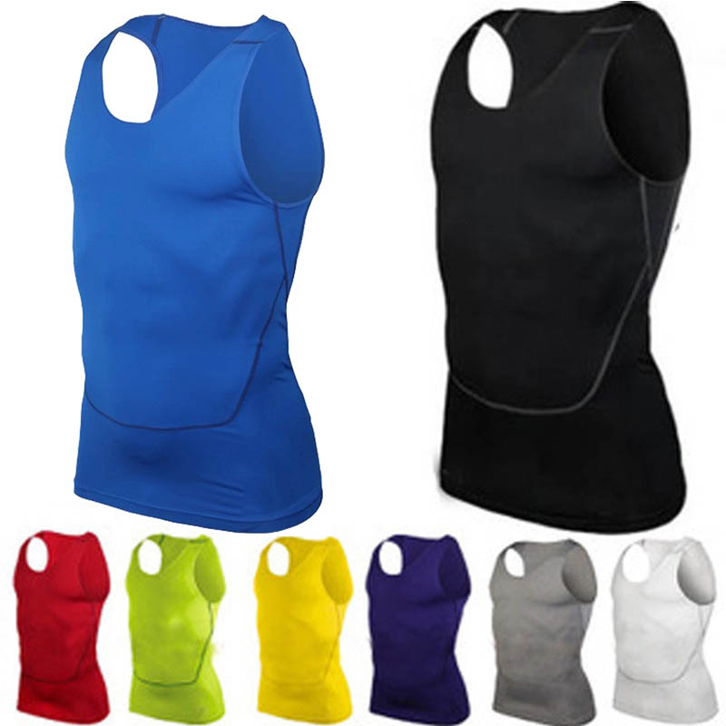 Men's Tight-fitting Sports Compression Vest Fast-dry Basketball Training Tank Top Fitness Clothing Sportswear Sleeveless