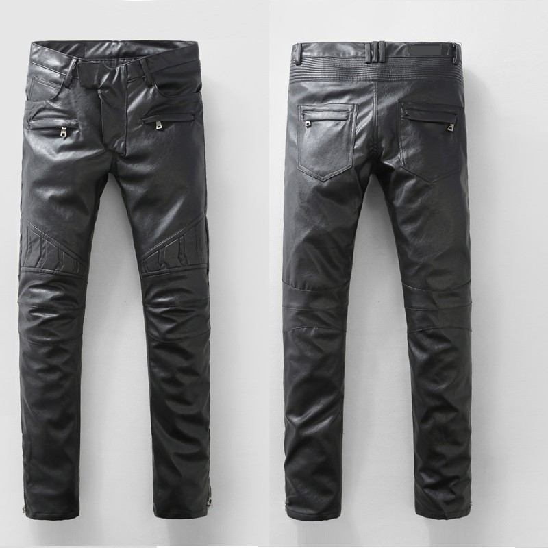 Wholesale-Paris BP Nouvelle arrivée Fashion Runway Biker Cuir PU Slim Pantalon Slim Taille28-38 (# 904), Livraison Gratuite