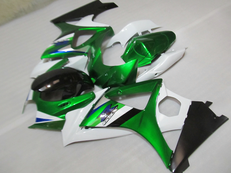 

Free customize fairing kit for Suzuki GSXR1000 07 08 green white fairings set GSXR1000 2007 2008 OT34, Same as picture