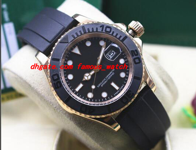 

Luxury Wristwatch 40mm Black Dial Dot Rose Gold Bezel Men Watch 116655 Automatic Mechanical Men Watches Top Quality, Slivery;brown