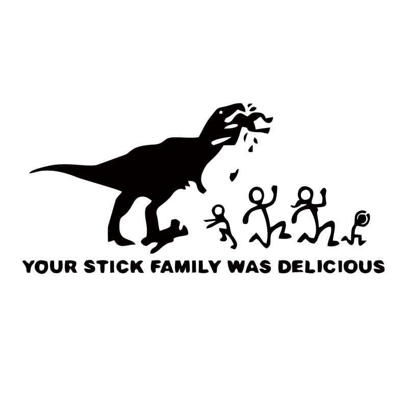 For Your Stick Family Was Delicious T-rex Funny Attractive Car Styling Vinyl Decal Car Window Cool Sticker Graphics-image-395750604