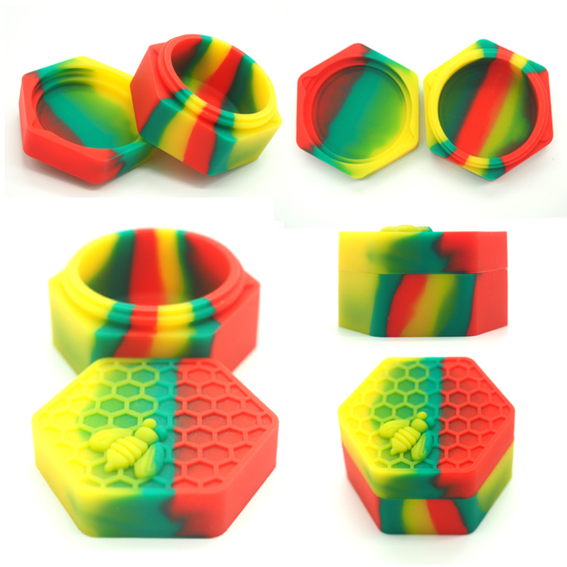 

Hexagon Silicone Container Jar Containers smoking Oil Wax Jars Dab 26ml