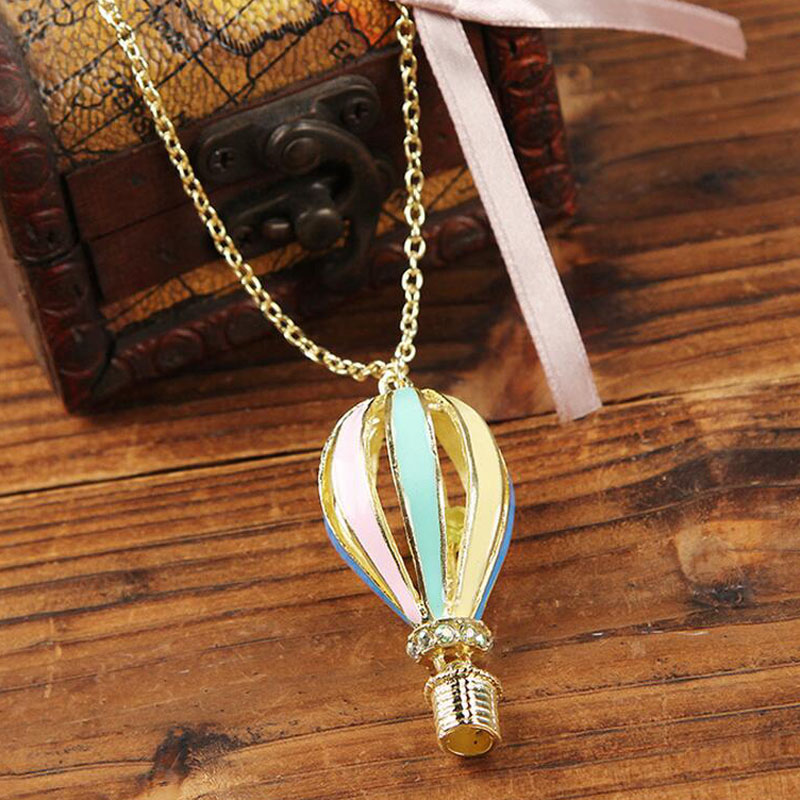 Émail ballon à air chaud pour femmes fashion Bijoux Collier Pendentif Chaîne Longue