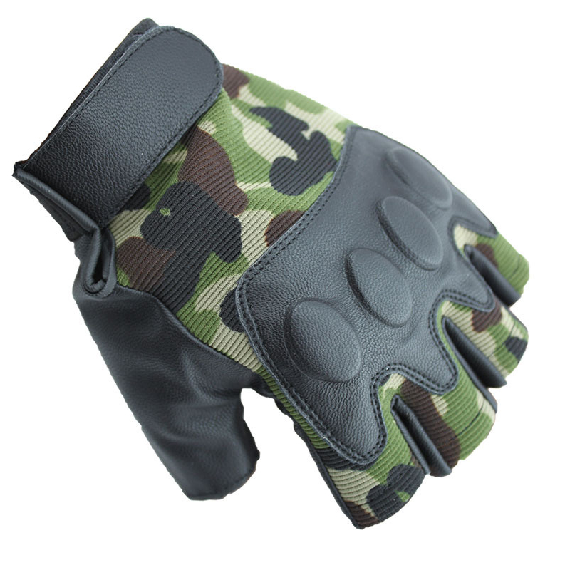 

Half Finger Cycling Gloves Men New outdoor sports tactics half gloves soft and comfortable imitation leather bike riding semi-finger gloves, Multi