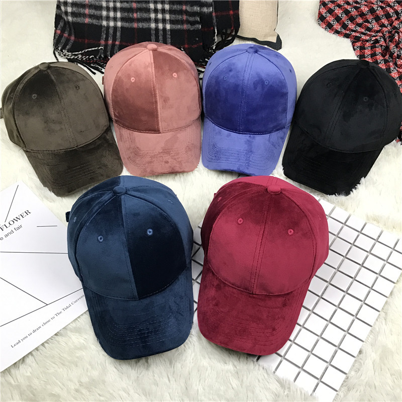 Chapeaux de baseball pour hommes Couleur solide Velvet Sauvage Bourrage sauvage Bronge Couple d'automne Chapeaux