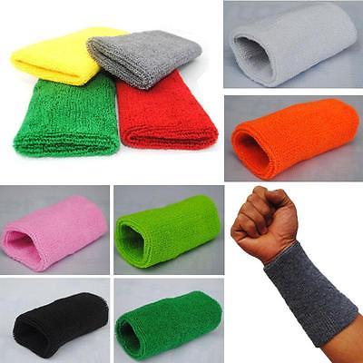 

Wholesale- New Sports Basketball Unisex Cotton Sweat Band Sweatband Wristband Wrist Band, White