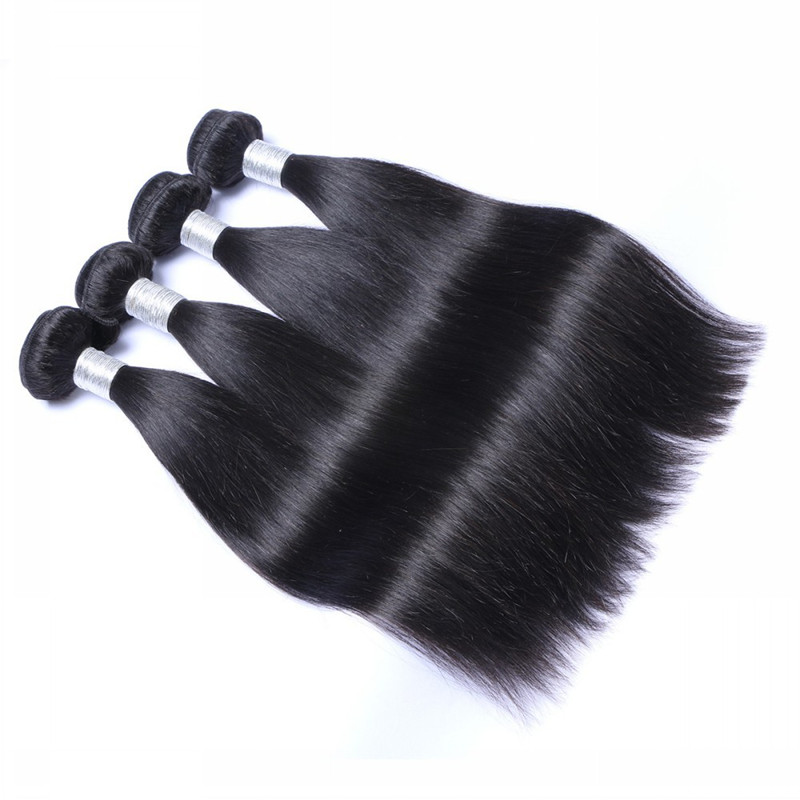 

Grade 7A--4 Bundle 100% Peruvian hair 90g per piece Straight Wave human Hair Remy hair weave DHL free shipping