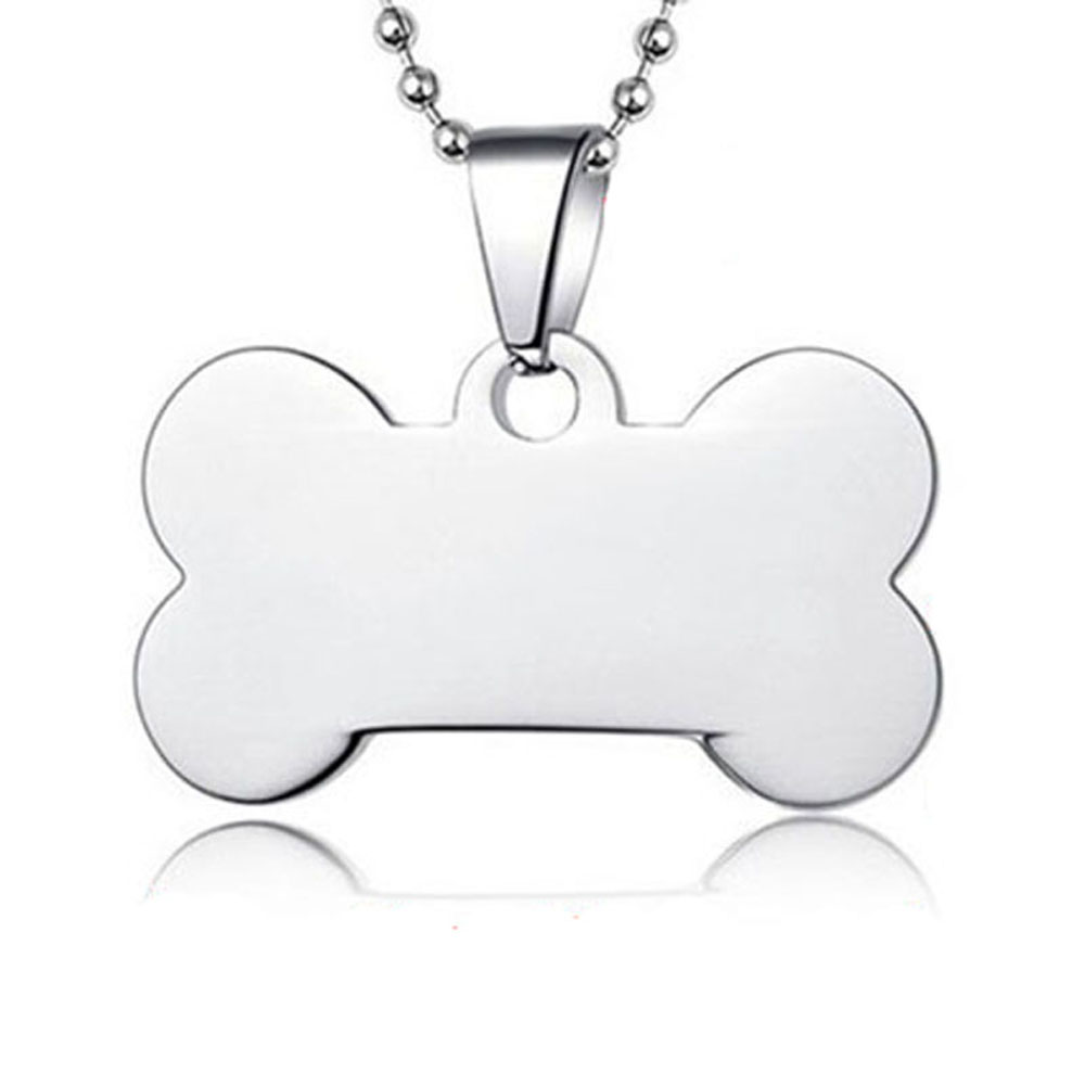 

100pcs/lot Stainless Steel Bone Pet Dog ID Tags Blank Pet Name Tags for Large Dogs