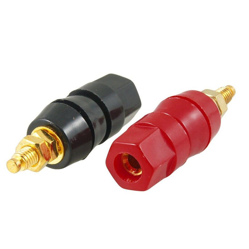 Dual 4mm Nickel Banana Plug Jack Connectors Binding Post Socket Test Probes SN