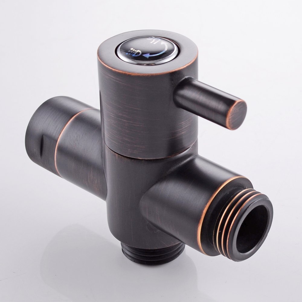

Oil Rubbed Bronze G1/2" Brass T-adapter valve Diverter for handheld Shower Head Bidet Spray