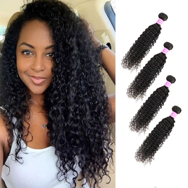 Nouvelle Arrivée Vente Chaude Kinky Bouclés Cheveux Brésiliens Faisceaux Vierge Extensions De Tissage De Cheveux Humains Indien Malaisien Péruvie