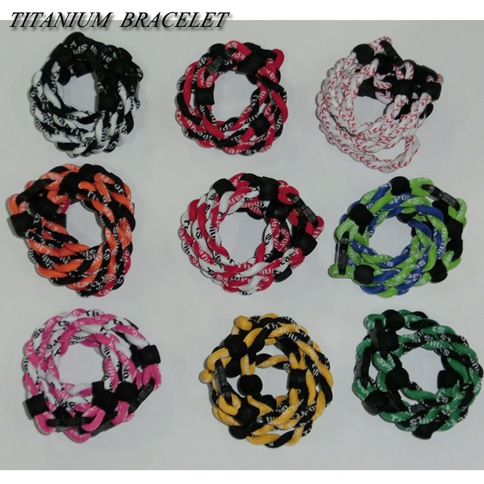 

2017 germanium sports energy titanium braied tornado rope bracelet