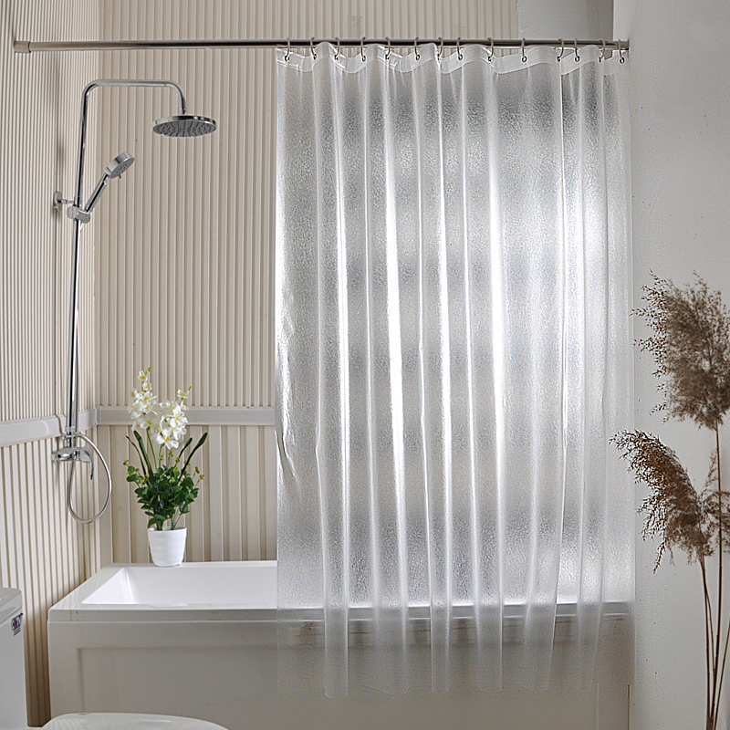 

Waterproof PEVA Bathroom Curtains Grind Arenaceous Translucent Shower Curtain Europe Mildew Proof Solid Color Bath Curtains