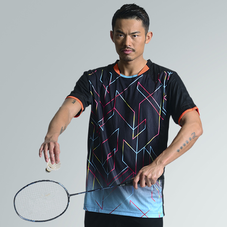 New Lin Dan short sleeve Tops tennis Clothing Men/'s badminton T-shirt