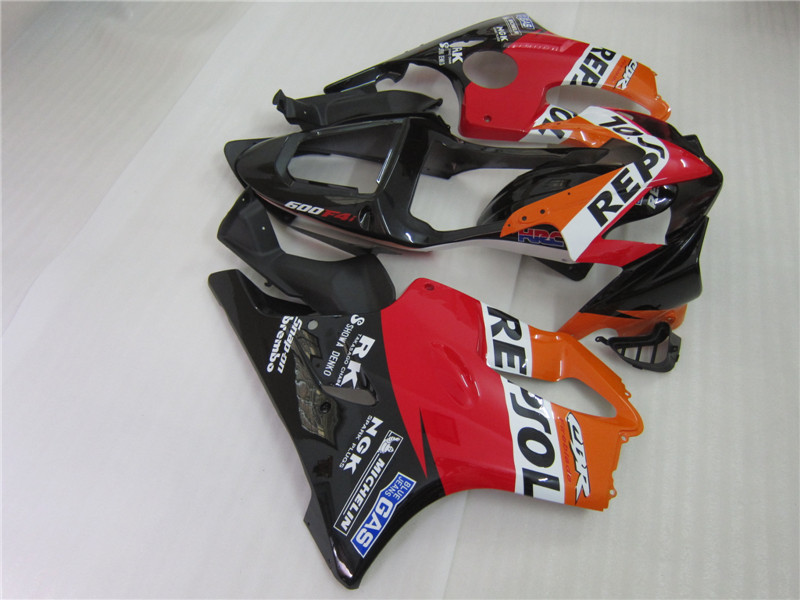 

Injection molding 100% fit for Honda CBR600 F4I 01 02 03 orange black fairings set CBR600F4I 2001-2003 OT32, Same as picture