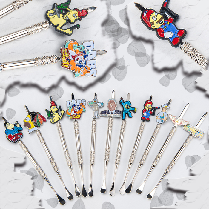 

Metal pipe dabber Cartoon Metal Dabber glass bongs tool,water pipe, dab oil rigs smoking accessories for glass bow,pipes