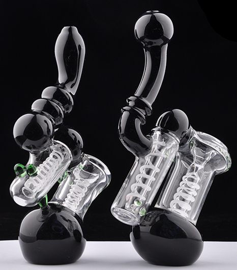 

New In Stock Black glass pipe Hand Glass bubbler smoking pipe water Glass bong free shipping