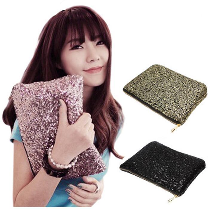 

Cosmetic Bag Neon Sequins Day Clutch Women's Purse Phone Makeup Handbag bag bolsa feminina maleta de maquiagem