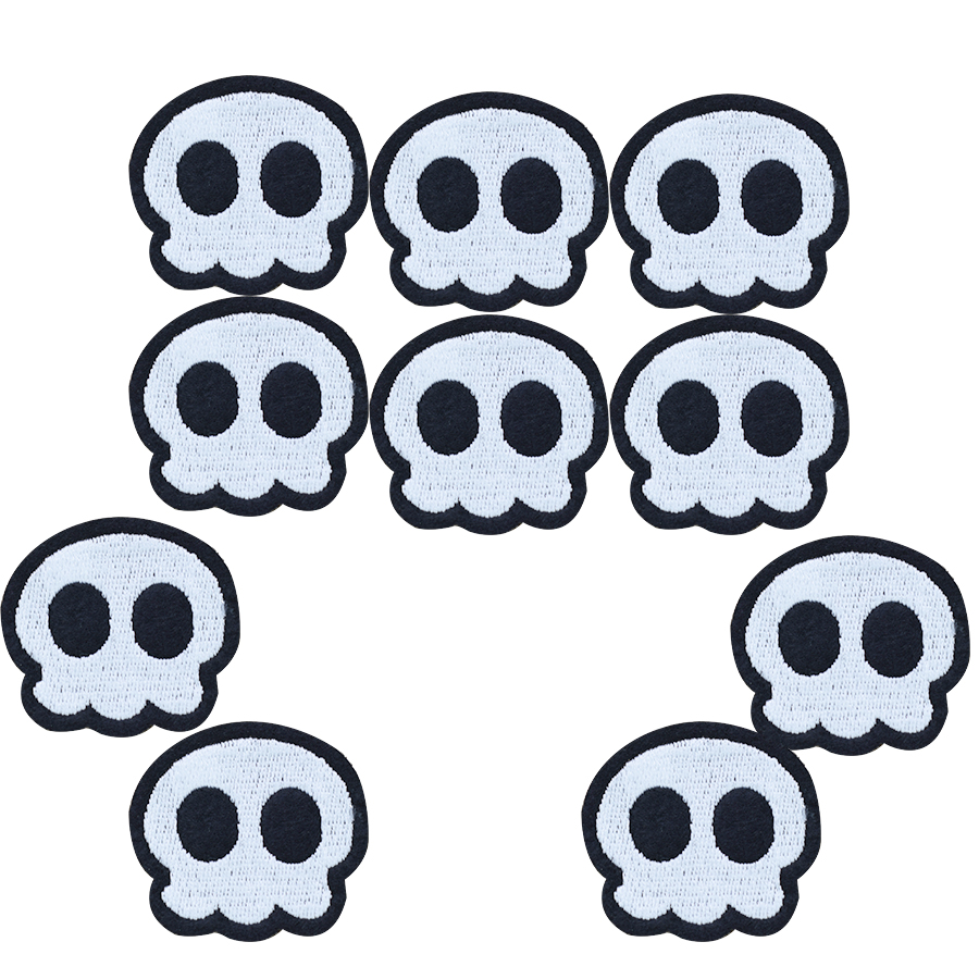 

10PCS black eye skull embroidery patches for clothing iron patch for clothes applique sewing accessories stickers on cloth iron on patches