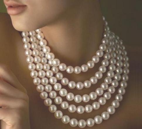 

Hot sell long 100 inch 9-10mm white akoya pearl necklace 14K gold clasp, Silver