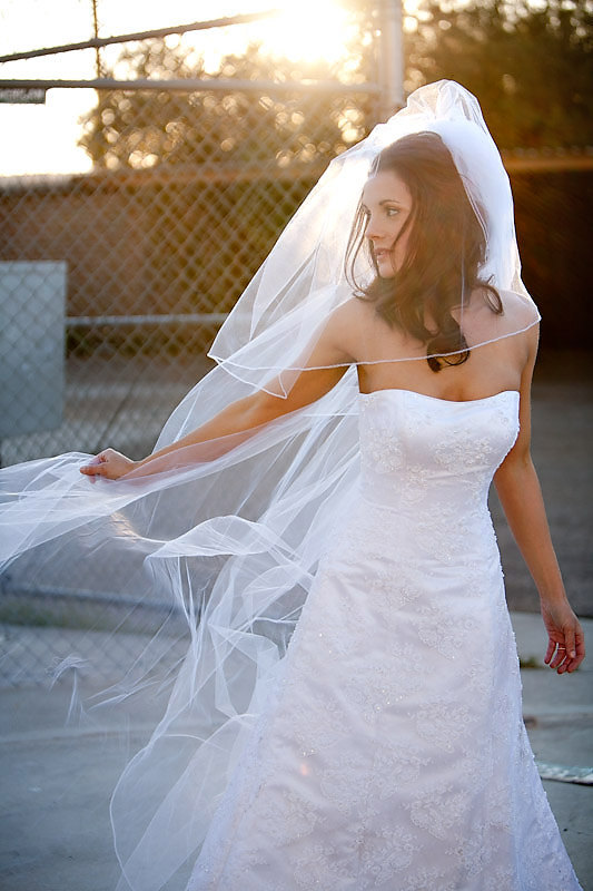 

Cathedral Length Wedding Veil Two Layer Pencil Edge Bridal Veils White Ivory Champange Tulle With comb