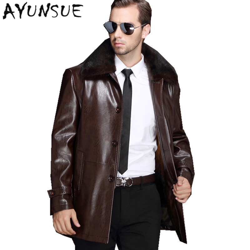 Wholesale- 2017 Leather Jacket Men Thick Wool Liner Male Leather Jacket Pure Collar PU Leather Jackets Plus Size HJ549