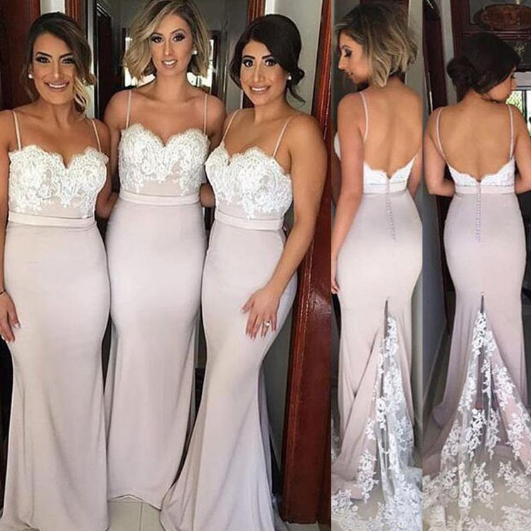 Spaghetti BRIDESMAIDS DRESSES 2021 Sexy Sleeveless Lace Mermaid Long Maid Honor Special Occasion Dresses For Wedding Custom Made-image-401271554