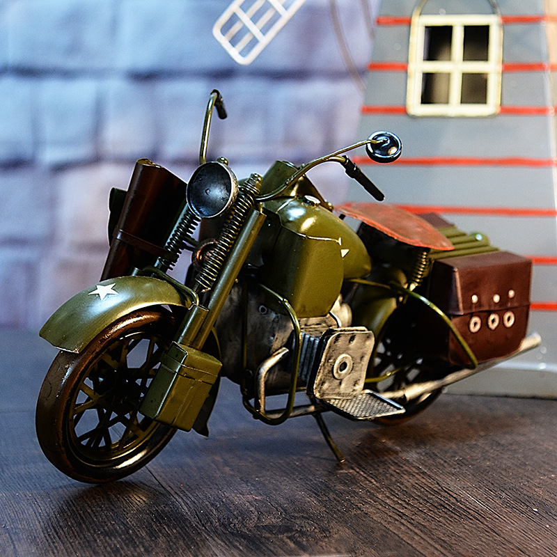 Tinplate Motorcycle Model, Personalized Boy' Toy, Classic Handcrafted Work of Art, Creative Kid' Birthday Party Gift, Collecting, Decor-image-399740541