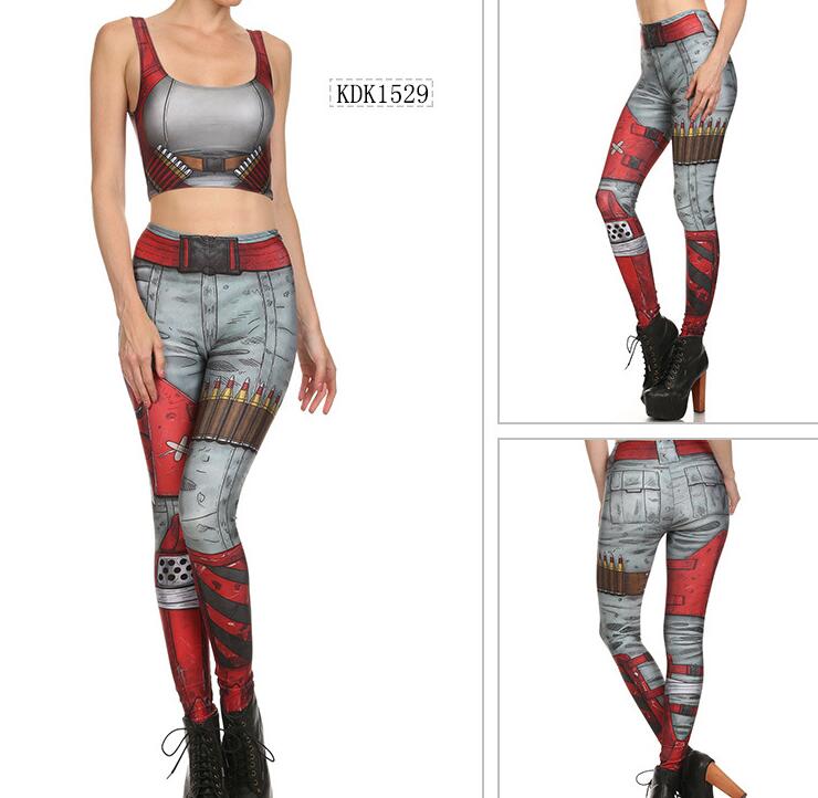 

Newest arrival fashion printing stretch Women's Leggings pants digital print wear LW018 Womens Legging, Color 1