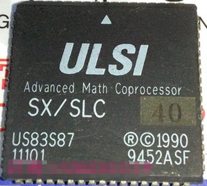 

ULSI . US83S87 SX/SLC 40MHz / 387 Series PLCC-68 microprocessor plastic package . 80387 old CPU , Collection of warranty . Desoldering