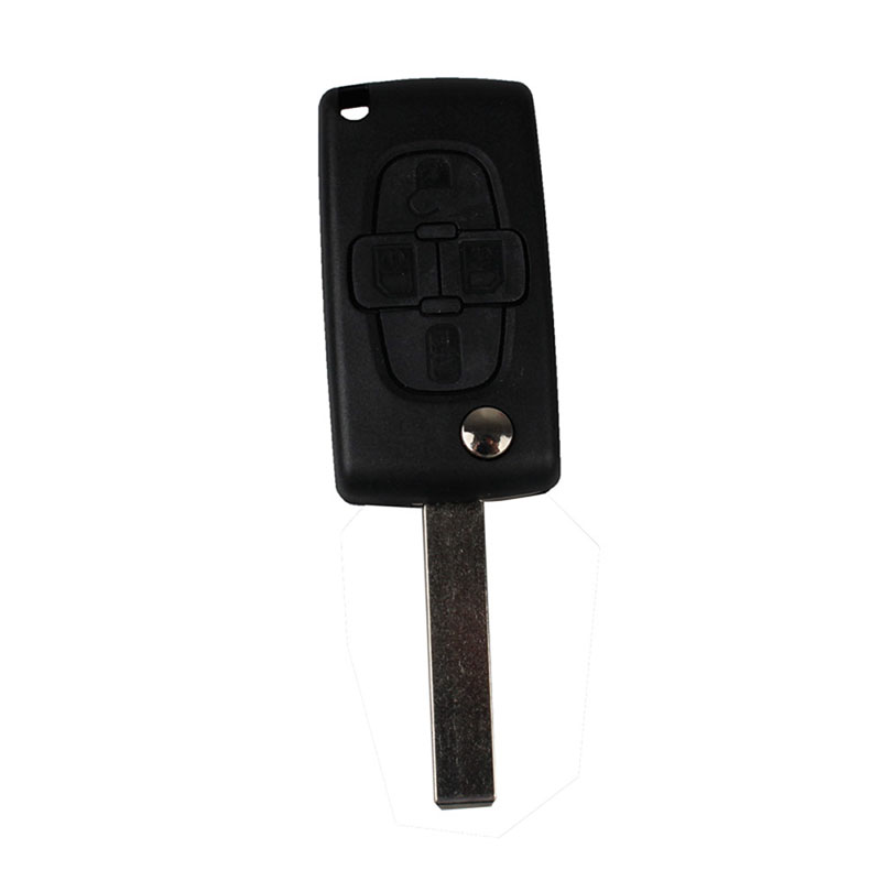4 Buttons Key Shell Remote Key Fob Case with uncut blade For Citroen C8 and Peugeot 1007 Tire Pressure Alarm-image-398102586