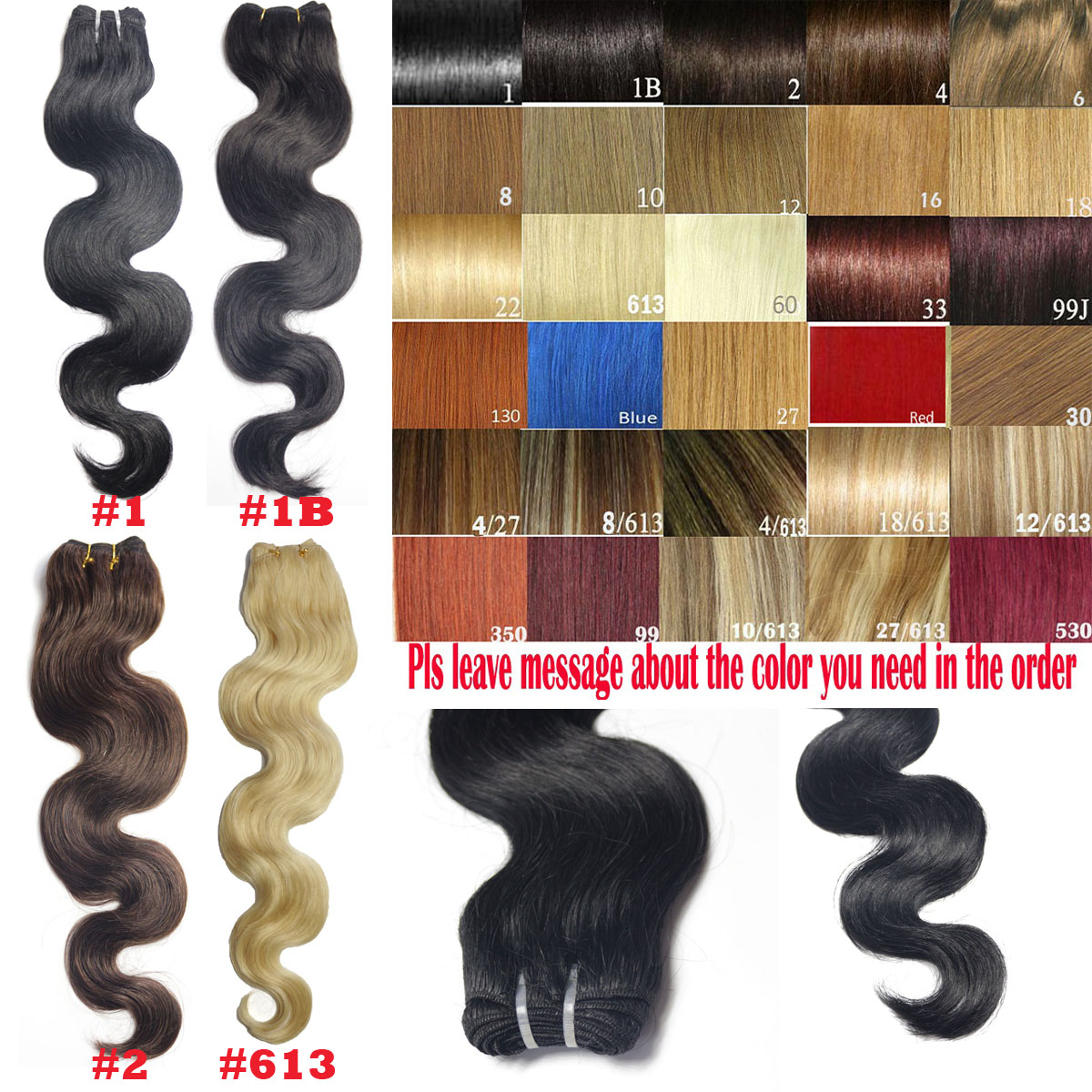 

ZZHAIR 16"-32" 100% Brazilian Human Hair Remy Hair weft/weaving 100g/pcs Double Weft silky soft Body Wavy, #4 medium brown