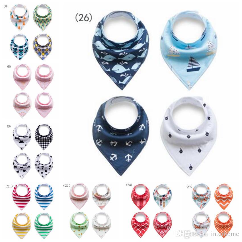 

Ins Bandana Infant Bibs Toddler Cartoon Burp Cloths Baby Ins Cotton Saliva Towels Double-layer Triangle Scarf Fashion Waterproof Turban J1