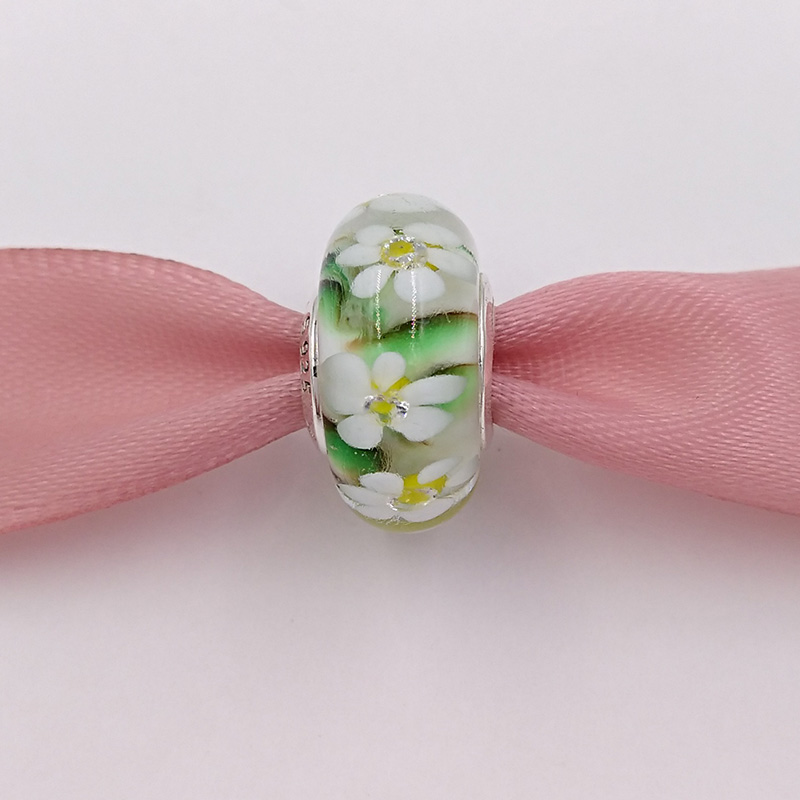 

Authentic 925 Sterling Silver Beads Wild Flowers Murano Glass Cz Murano Class Bead Charms Fits European Pandora Style Jewelry Bracelets & Ne