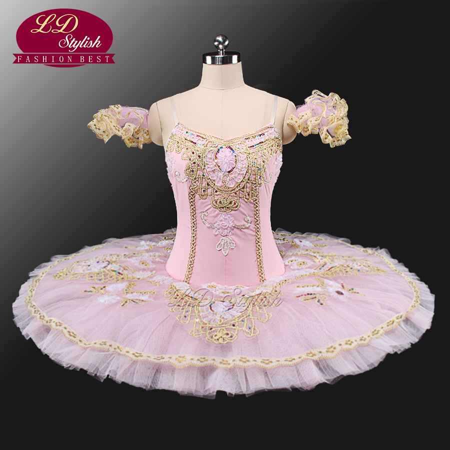 Tutú clásico de las muchachas profesionales de la flor de hadas de ballet tutú trajes de ballet de rendimiento de la bella durmiente panqueque tutú traje LD0001