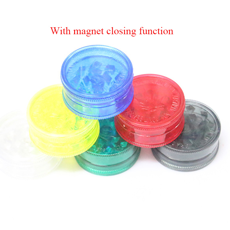 

3 Layers 40mm Plastic Grinders Spice Mill Crusher Magnent Dry Herbs Cigarette Colorful Retail Box