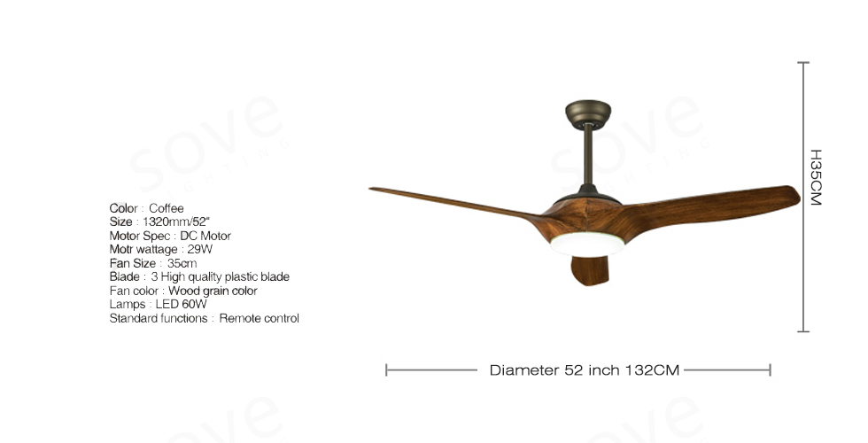 52 Inch Led Brown White Black Ceiling Fans With Lights Remote Control Living Room Bedroom Home Ceiling Light Fan Lamp Canada 2019 From Langui Cad