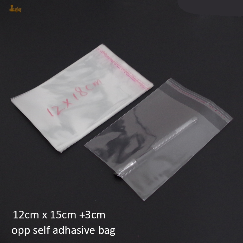 200pcs Clear Resealable BOPP/Poly/ Cellophane Bags 12x18 cm Transparent OPP Self Adhesive Plastic storage cosmetic Packing bags-image-401164898