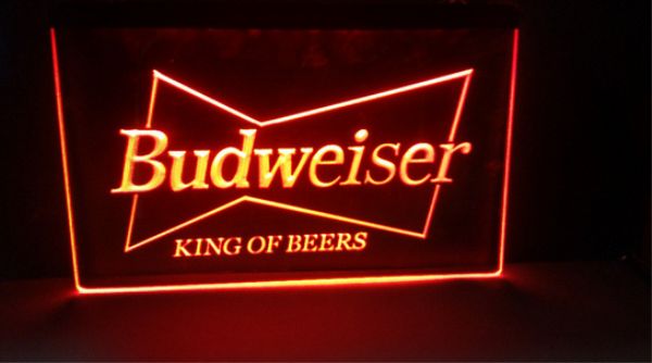 

Budweiser KING OF beer bar pub club 3d signs led neon light sign home decor crafts