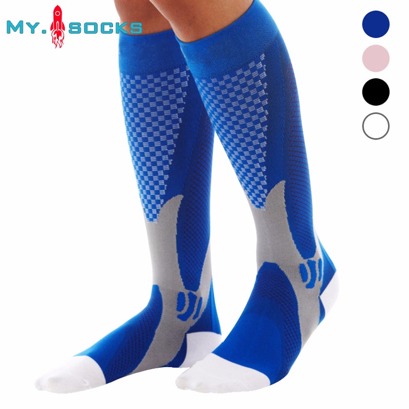 

Wholesale Men Women Leg Support Compression Socks Unisex Stretch Breathable Ball Games Socks free shipping, Black