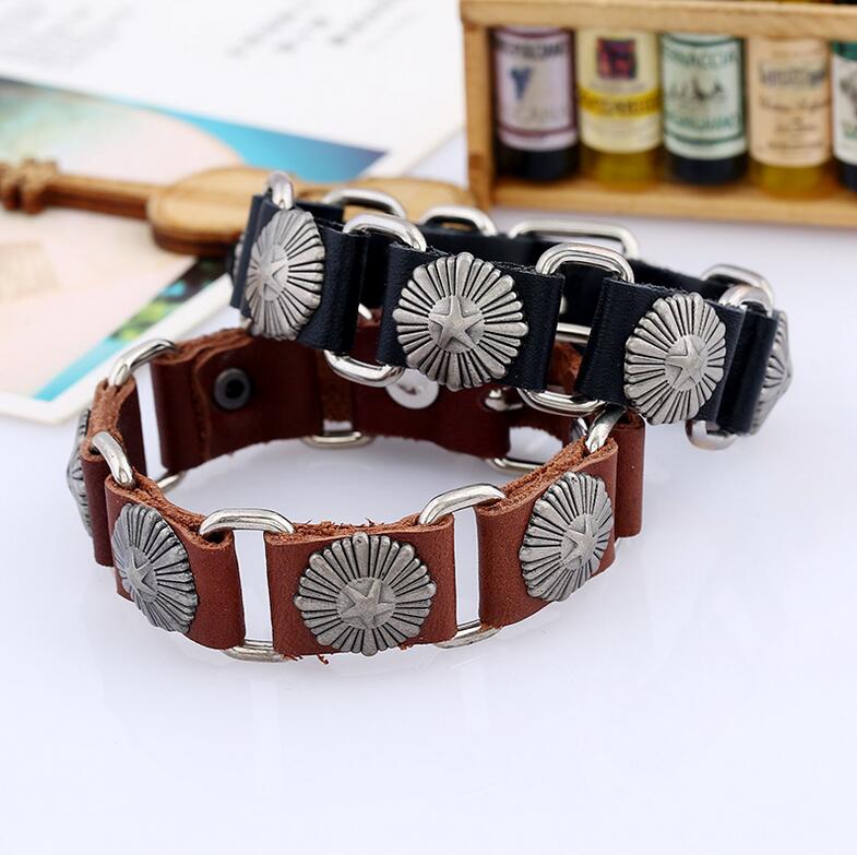 

High quality Retro punk leather necklace FB403 mix order 20 pieces a lot Slap & Snap Bracelets