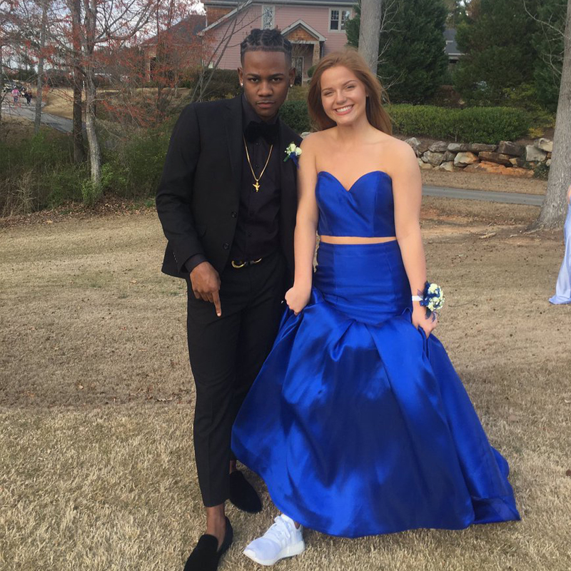 

Sweetheart Off the Shoulder Cheap Prom Dresses Royal Blue Two Pieces Satin Prom Gowns Mermaid Graduation Gowns robe longue, Ivory