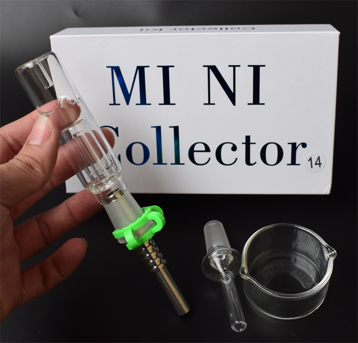 

2020 NEW NC Kit Nectar Collector Set with 14mm/19mm GR2 titanium nail Mini Glass Pipe Oil Rig Glass Bong Nectar Collector