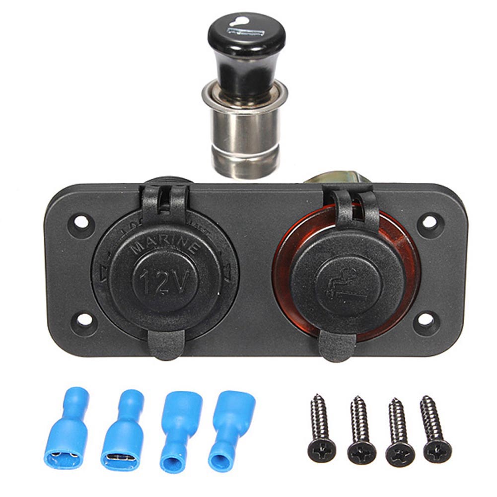 

Guaranteed 100% Double Way Electronic Cigarette Lighter Socket Adapter Splitter Plug for Motorcycle Car 12-24V Free Shipping