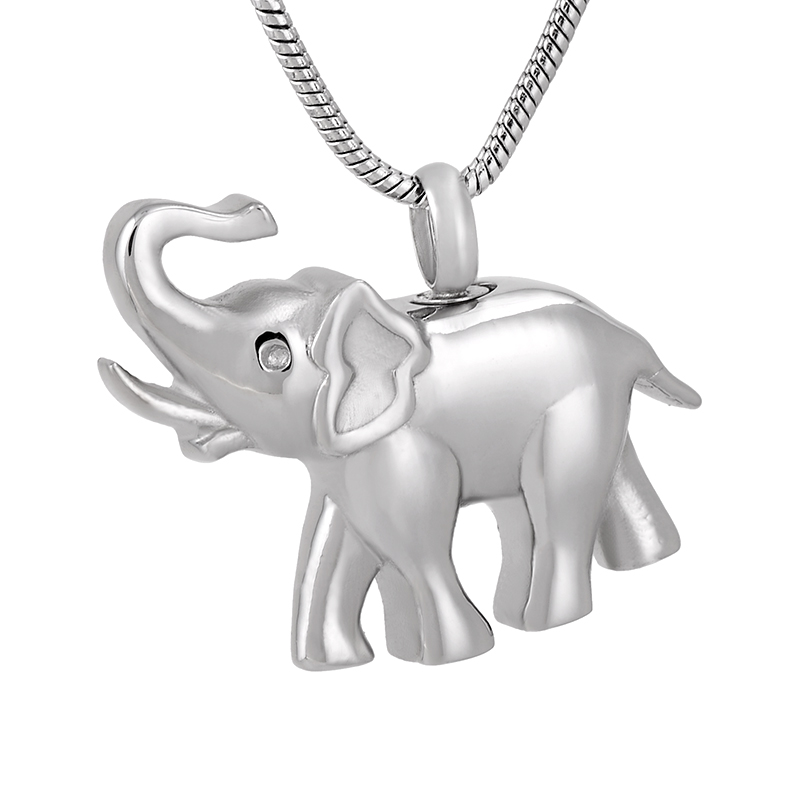 

IJD9743 Elephant 316L Stainless Steel Cremation Pendant Necklace Pet Ashes Keepsake Urn Memory Necklace