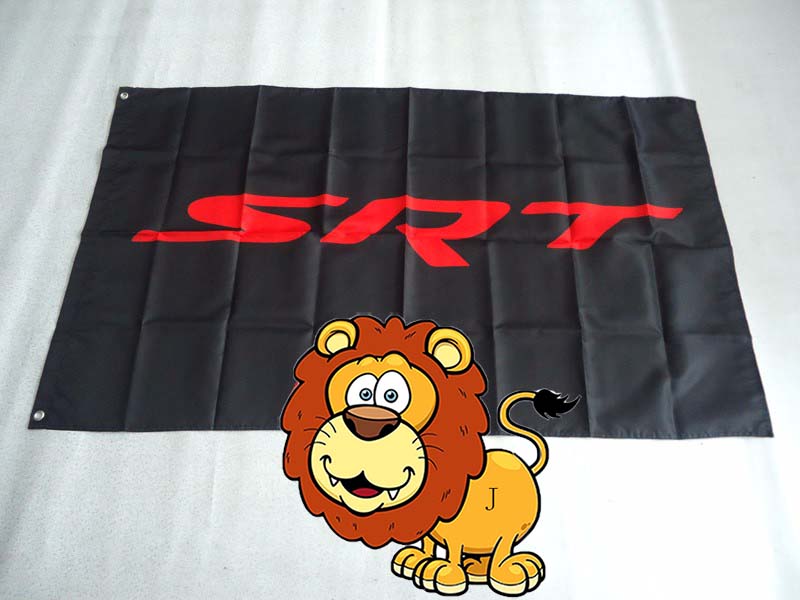 SRT voiture course drapeau 90 * 150 CM polyester drapeau, SRT voiture jeu de course bannière 100% polyester 90 * 150 cm
