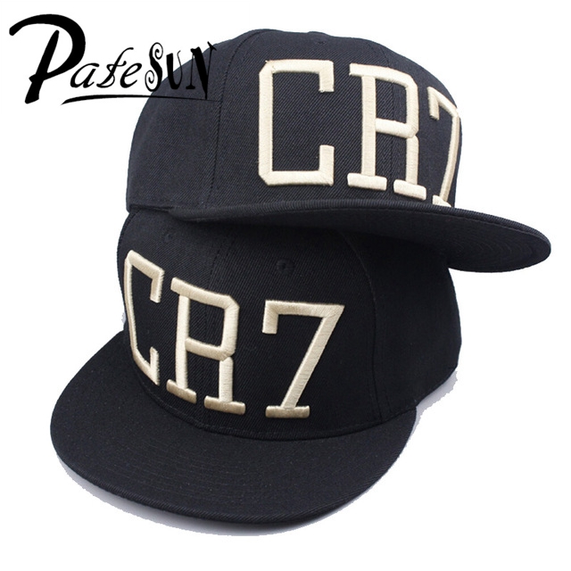 

Wholesale- PATESUN Wholesale Fashion Star Ronaldo CR7 Baseball Cap Hat For Men Women Hip Hop Caps Black Blue Snapback Hat Cap, Blue;gray